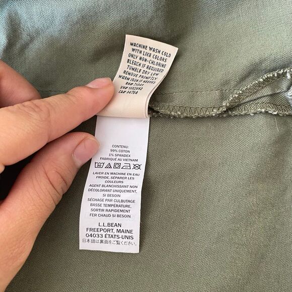 L.L.Bean Utility Jacket Women’s XL – Green Field Coat Snap Button Zip - Picture 9 of 14